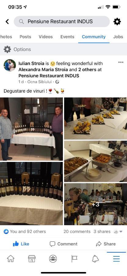 Pensiune Restaurant Indus Ocna Sibiului Exterior foto